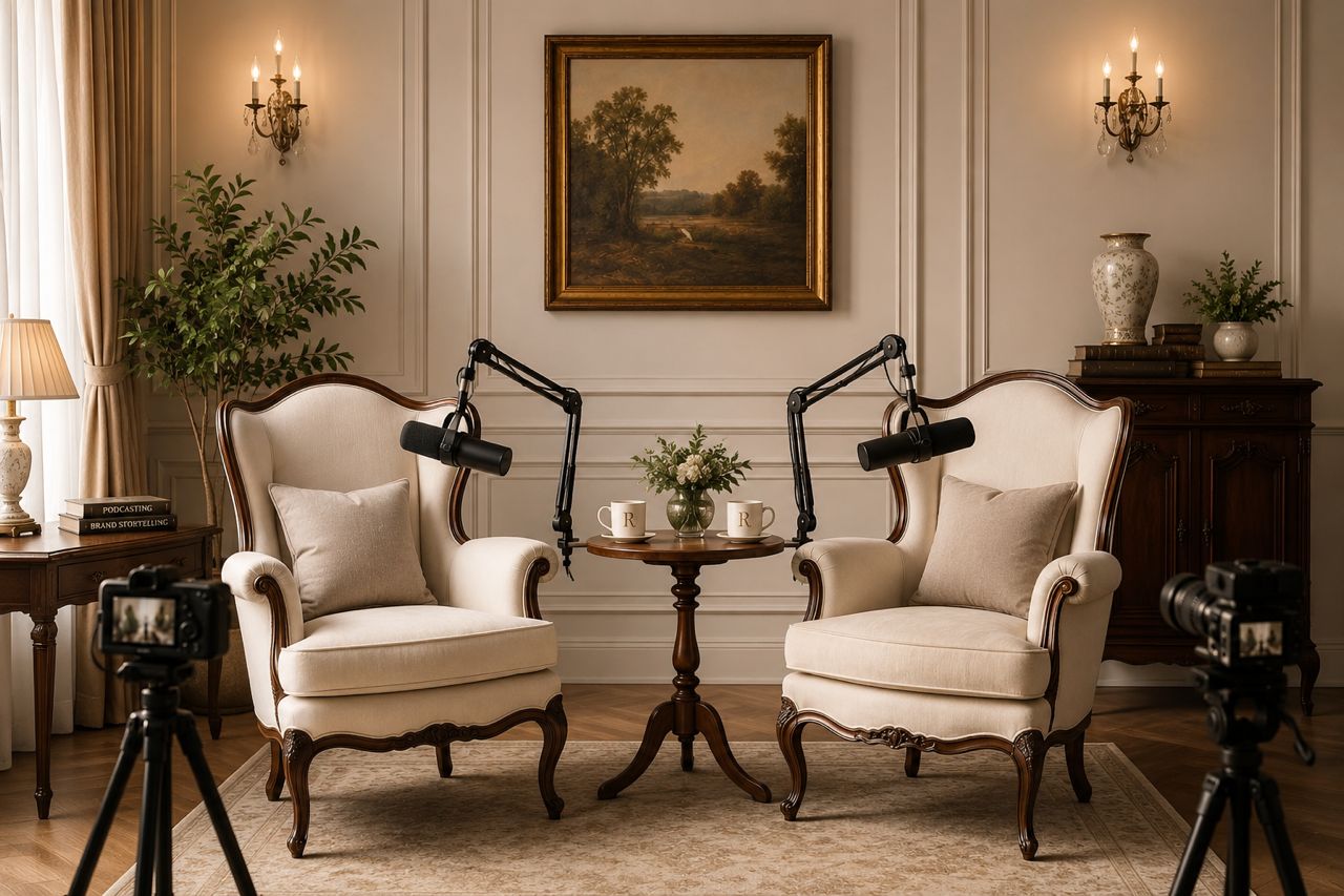 Premium podcast recording studio setup